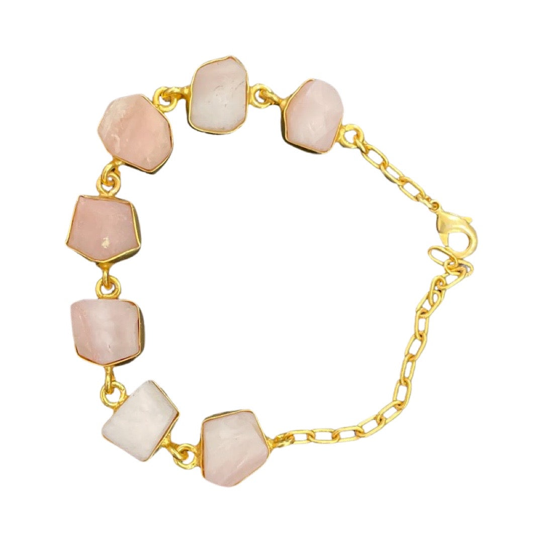 Light Pink Stone Chain Bracelet