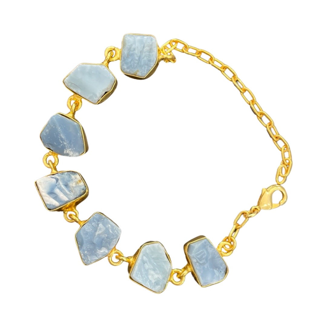 Light Blue Stone Chain Bracelet