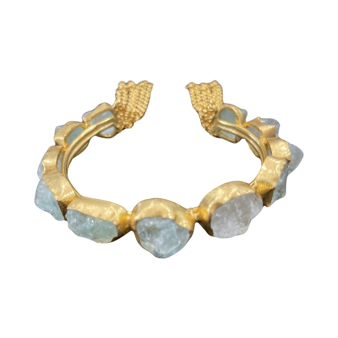 Light Clear Gold Cuff Bracelet