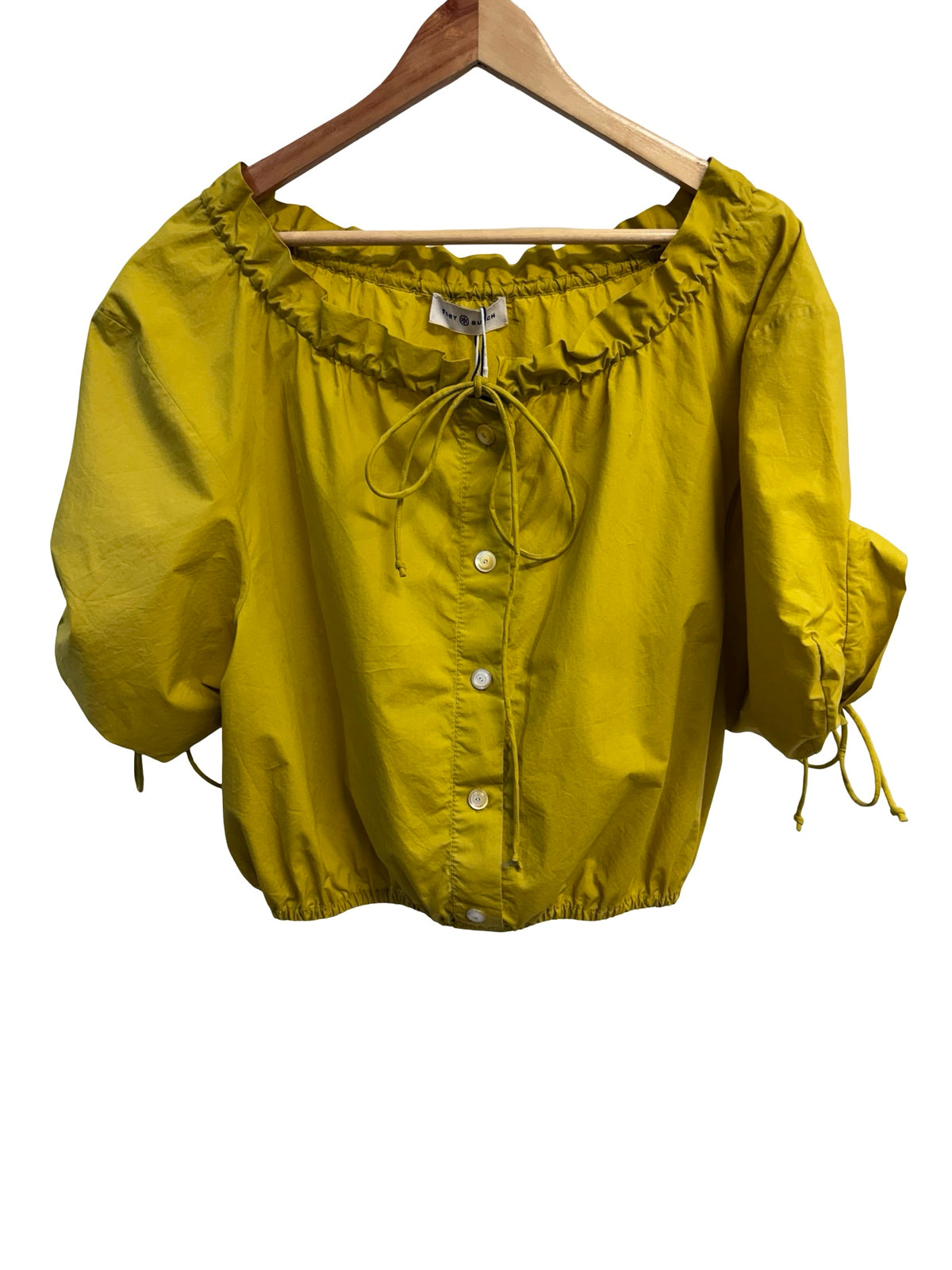 Tory Burch Gold Tie-Drawn Summer Top 10