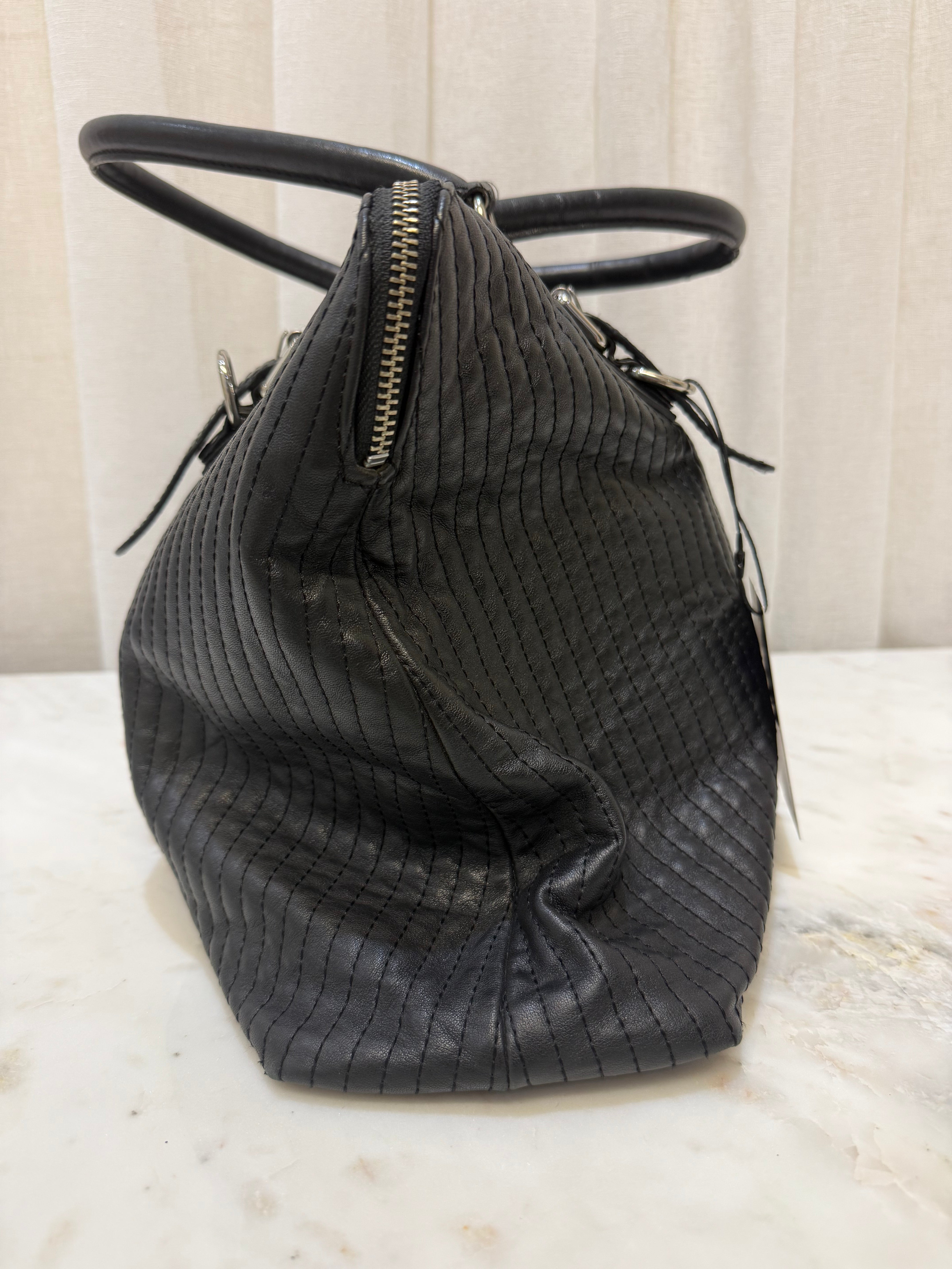 Saba Black Leather Soft Briefcase WB