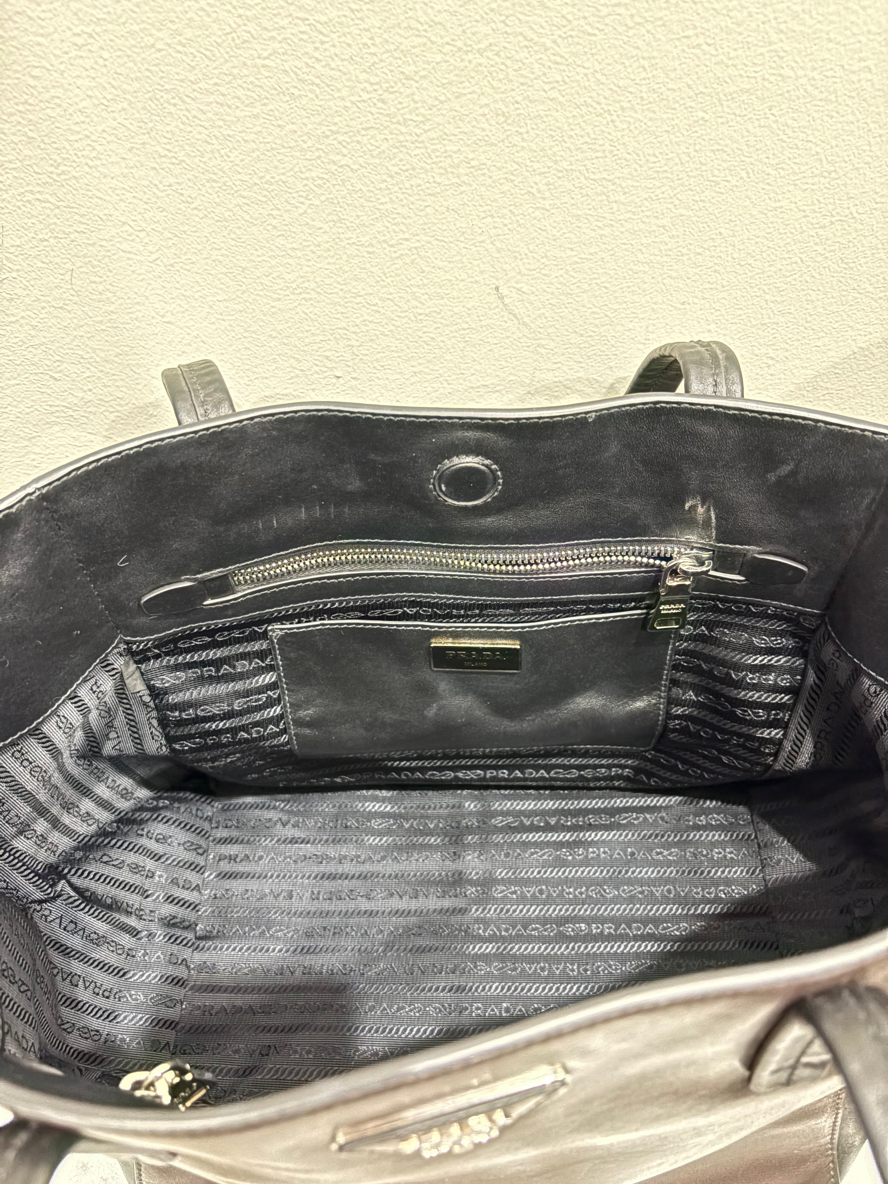 Prada Calf Tote Black/ Brown Bag