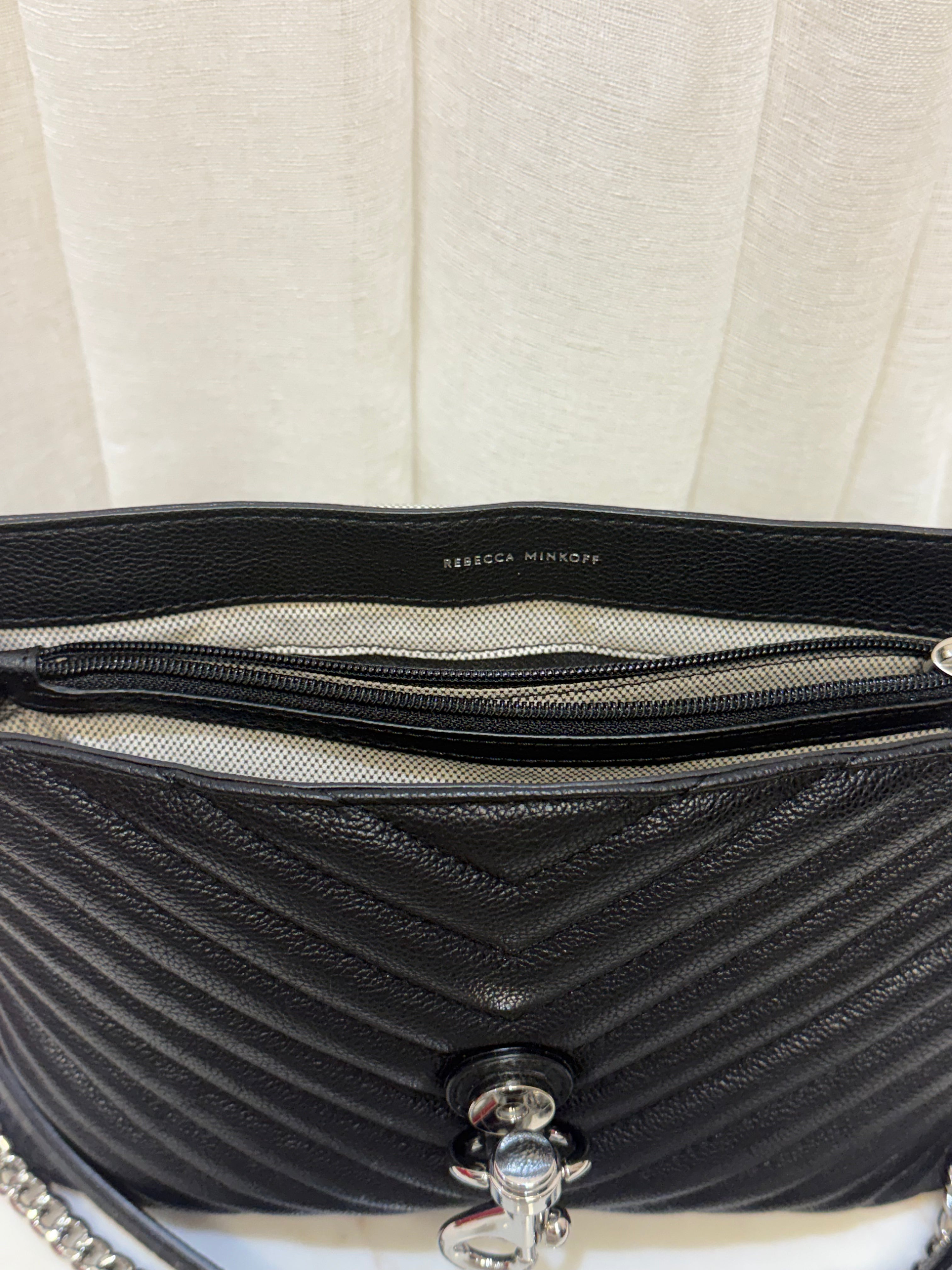 Rebecca Minkoff Black Leather Edie Shoulder Bag