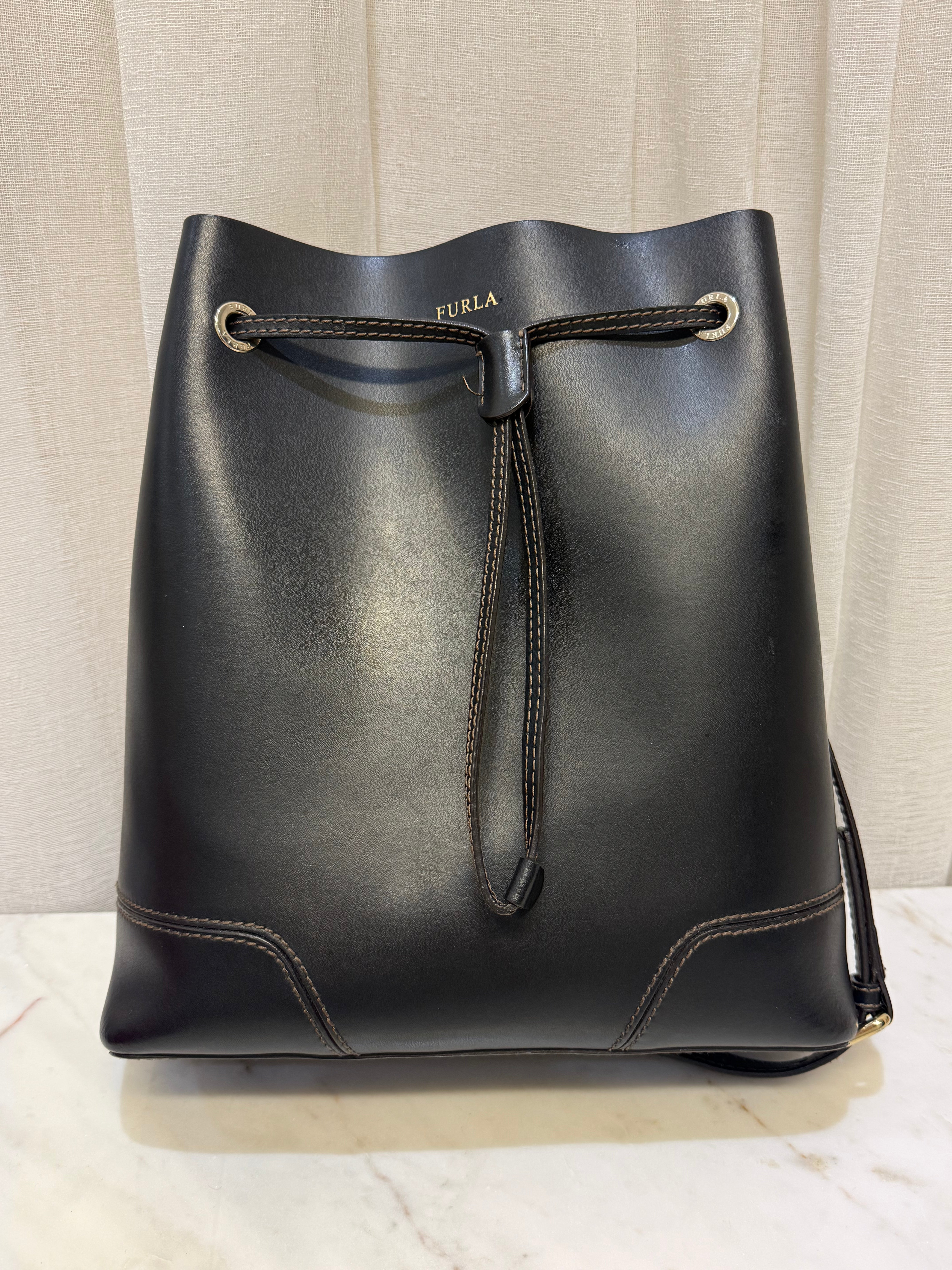Furla Black Bucket Bag