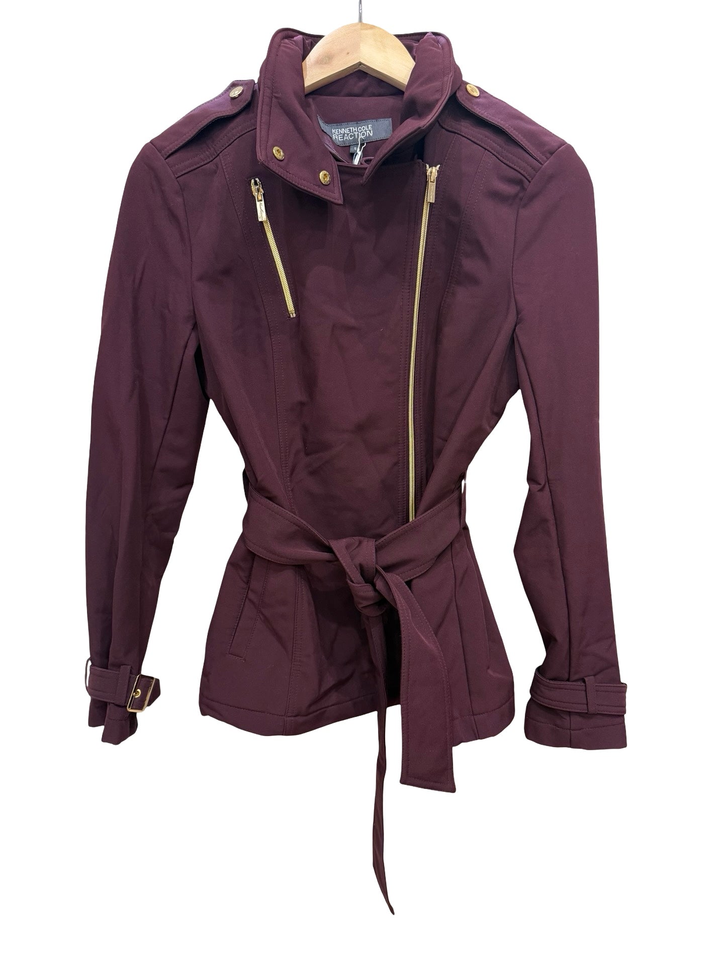 Kenneth Cole Reaction Burgundy Trench S