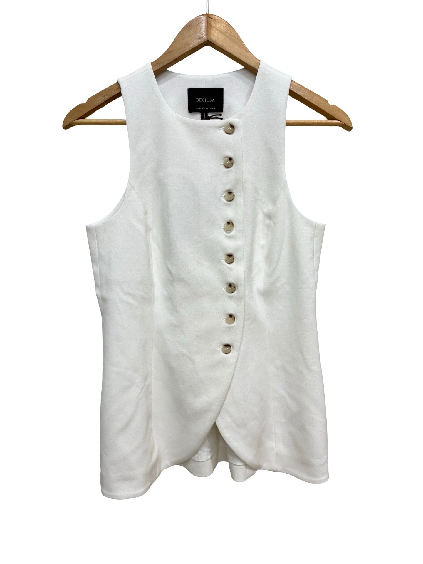 Decjuba Cream Vest 8 NWT