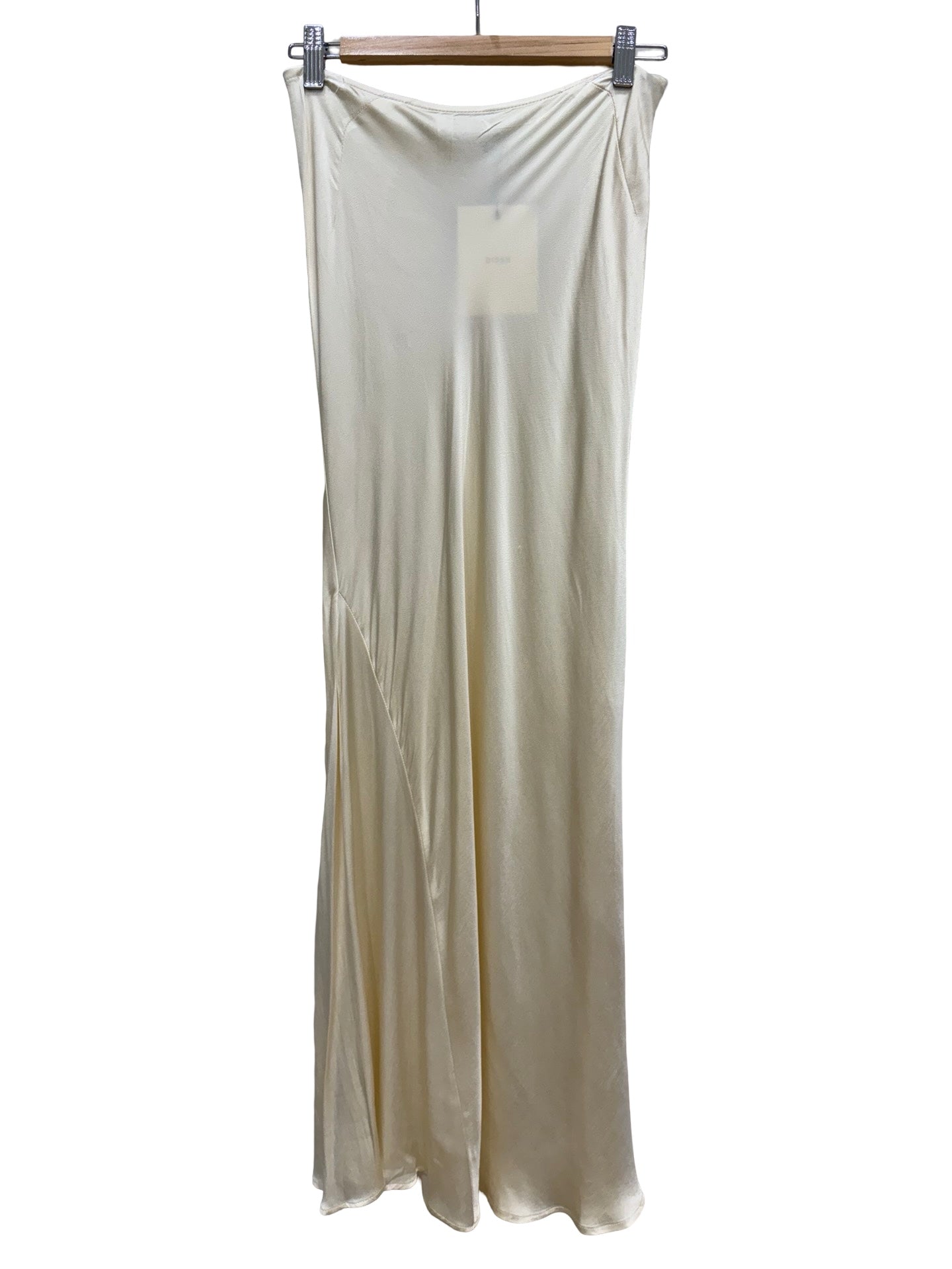 Dissh Cream Satin Maxi Skirt 8 NWT