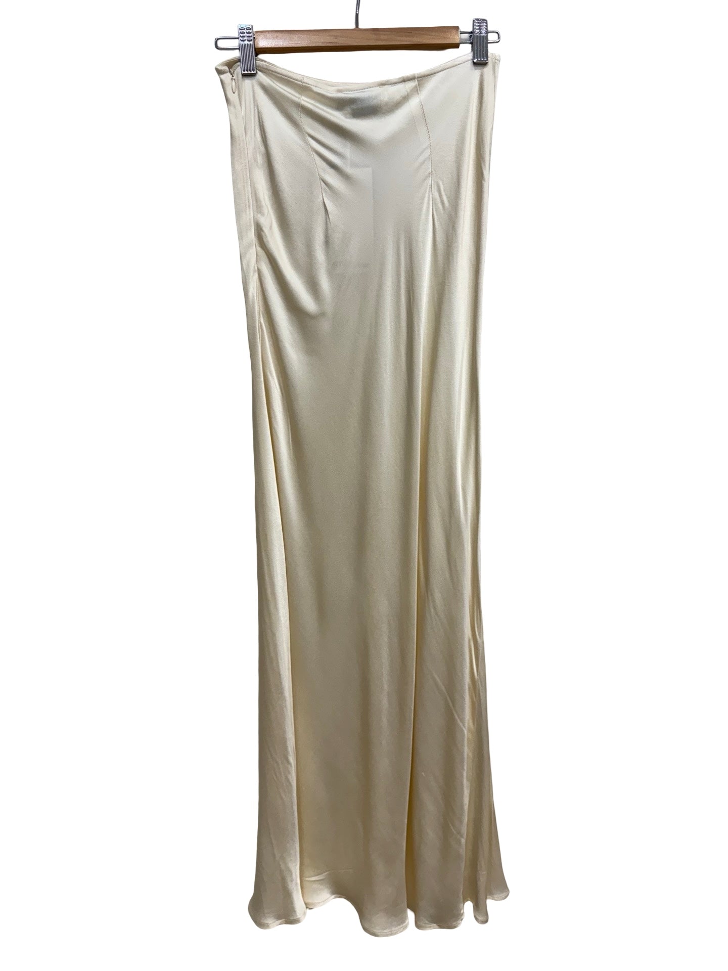 Dissh Cream Satin Maxi Skirt 8 NWT