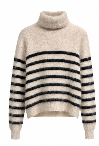 World of Nomads White Cashmere Jumper front on white background