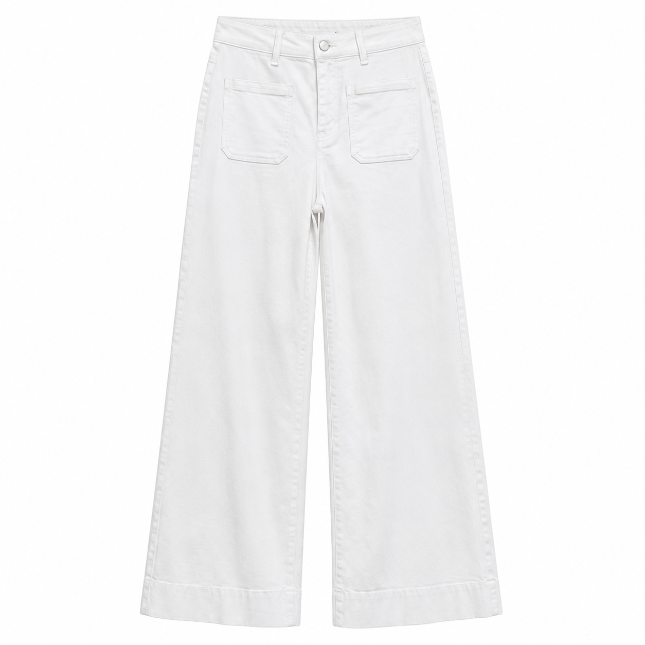 Wakee White Wide Leg Jeans Size 8 - front