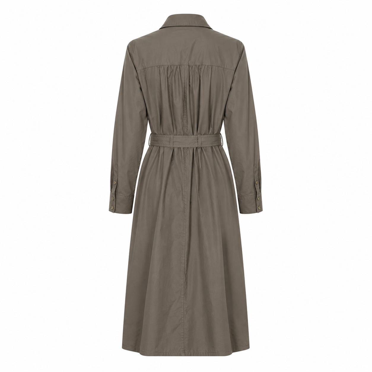Country Road Taupe Belted Shirt Dress Size 8 - back