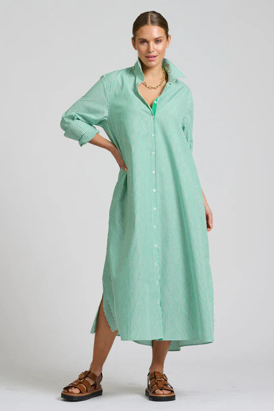 Shirty Green Stripe Dress