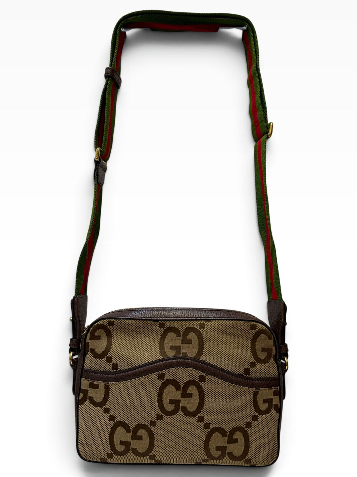 Gucci Monogram Brown Leather Bag, O/S