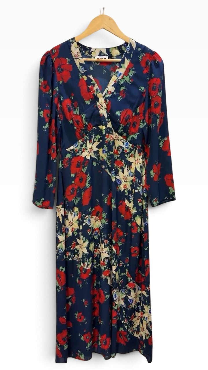 Rixo London Blue Red Floral Dress 10 – preloved at STYLE/colab (photo 1 of 8)