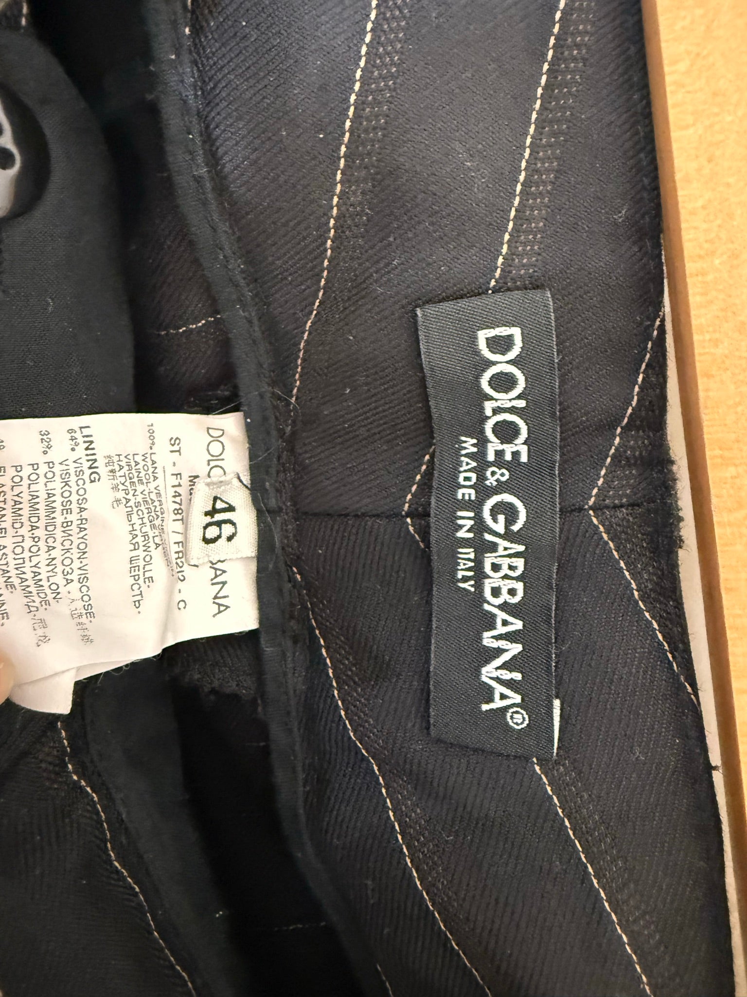 Dolce & Gabbana Black Pinstripe Pants 46