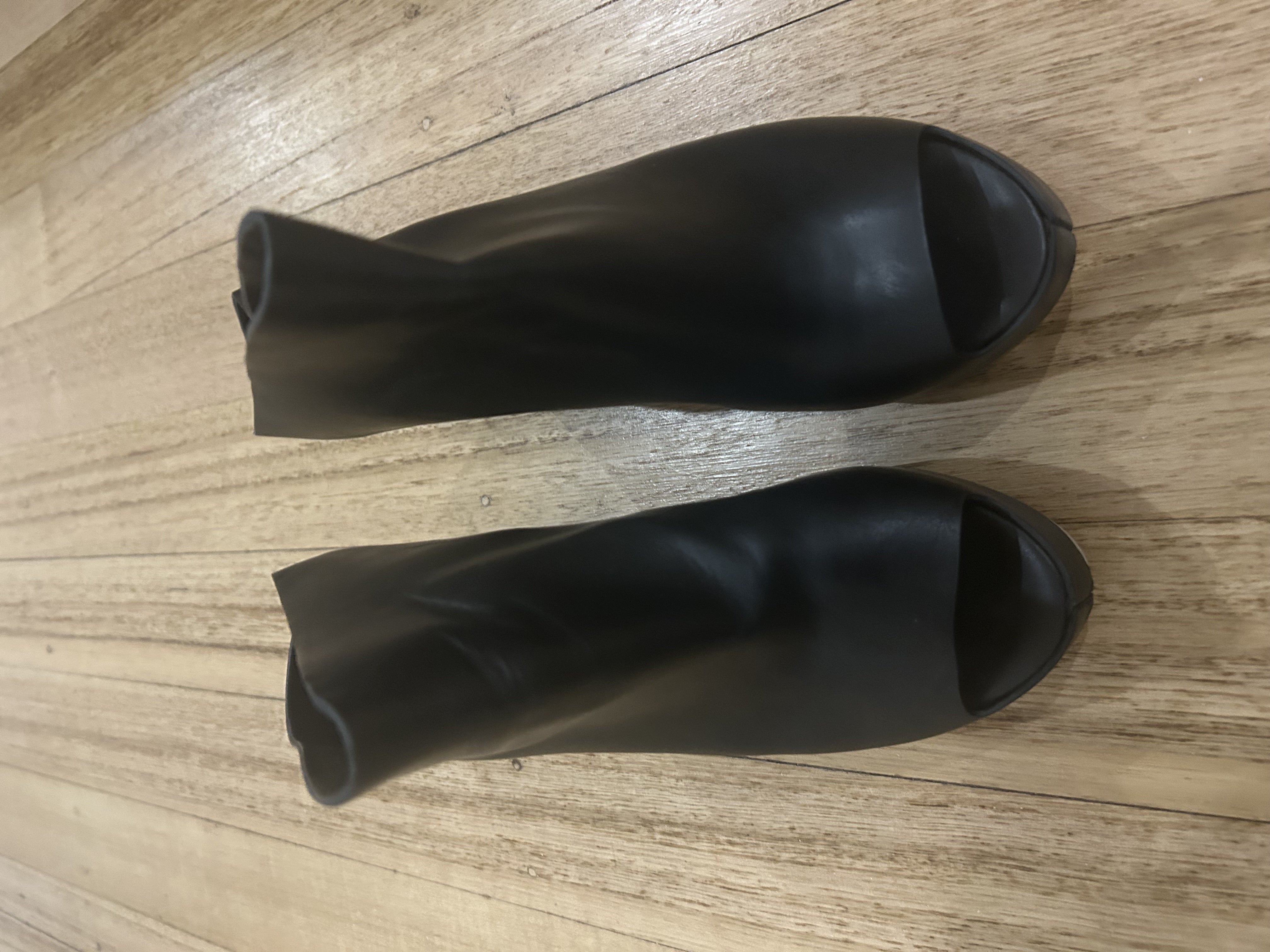 Balenciaga Black Open Toe Wedge Sandal 38