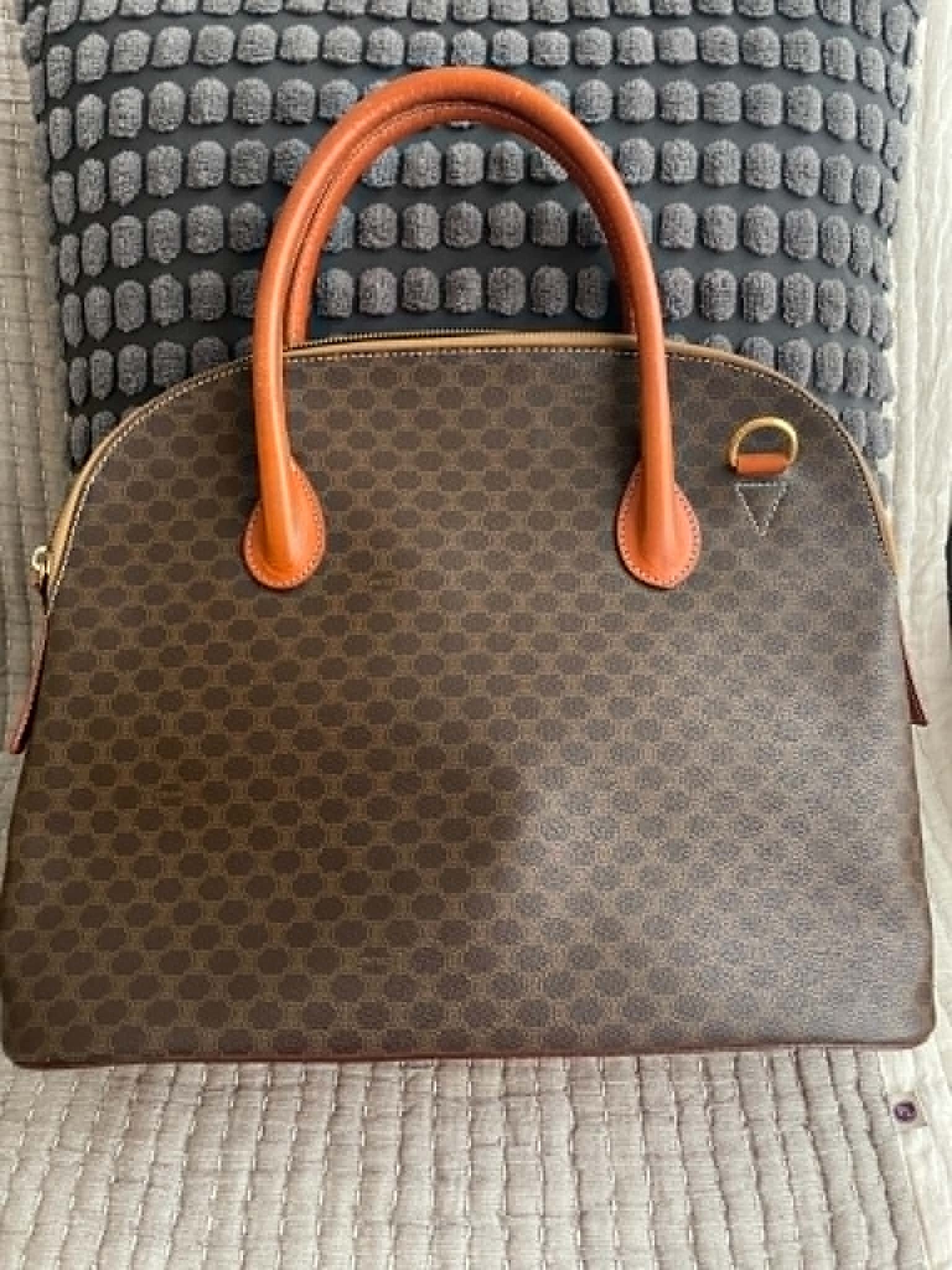 Brown Céline Macadam Vintage Boston Dome Satchel