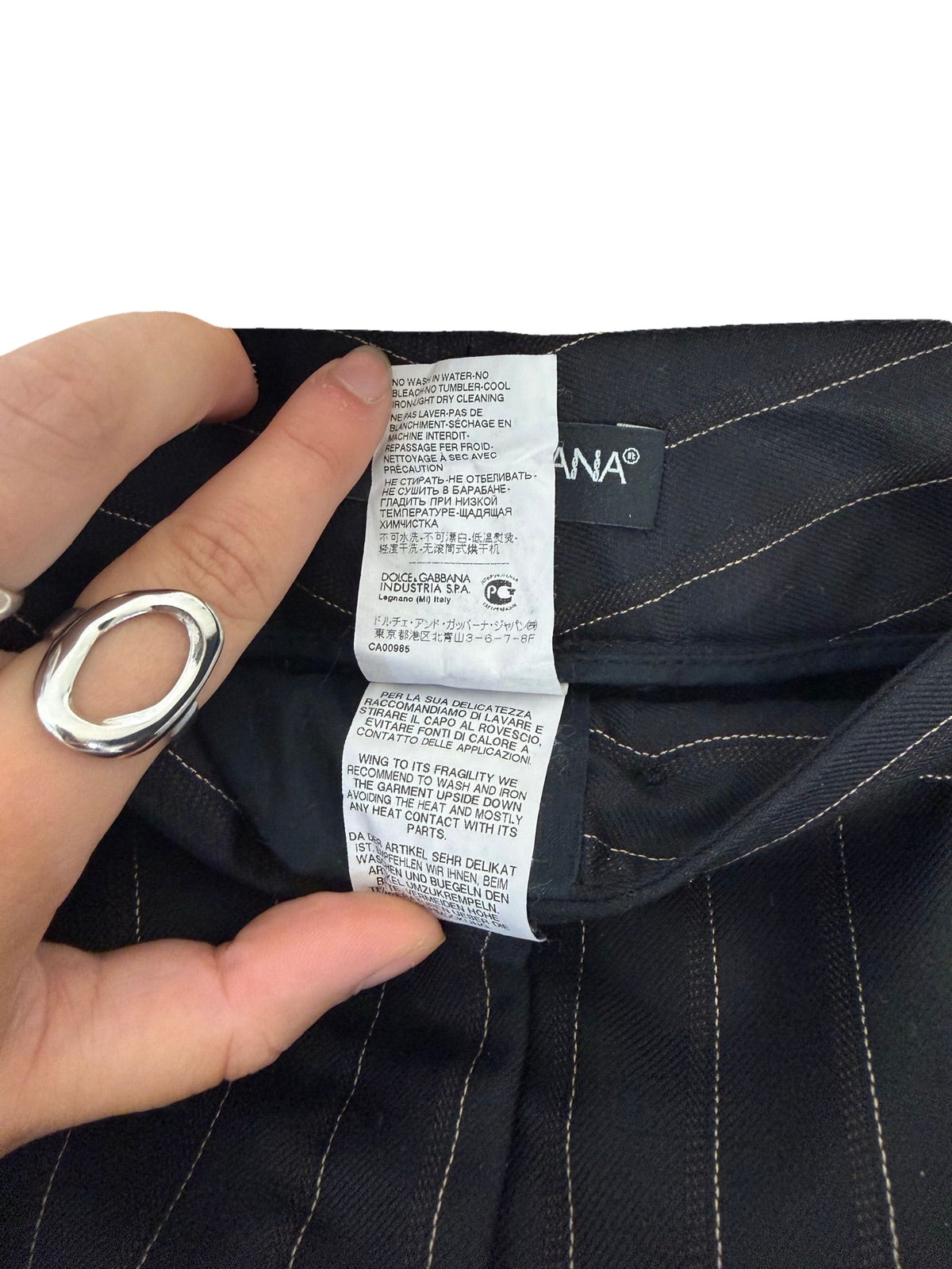 Dolce & Gabbana Black Pinstripe Pants 46