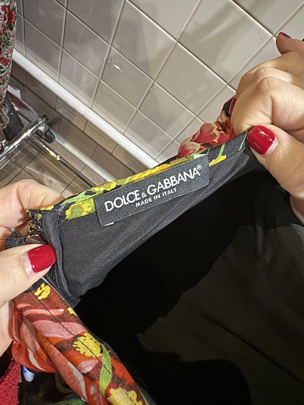Dolce & Gabbana Black Floral Bodycon Dress XL
