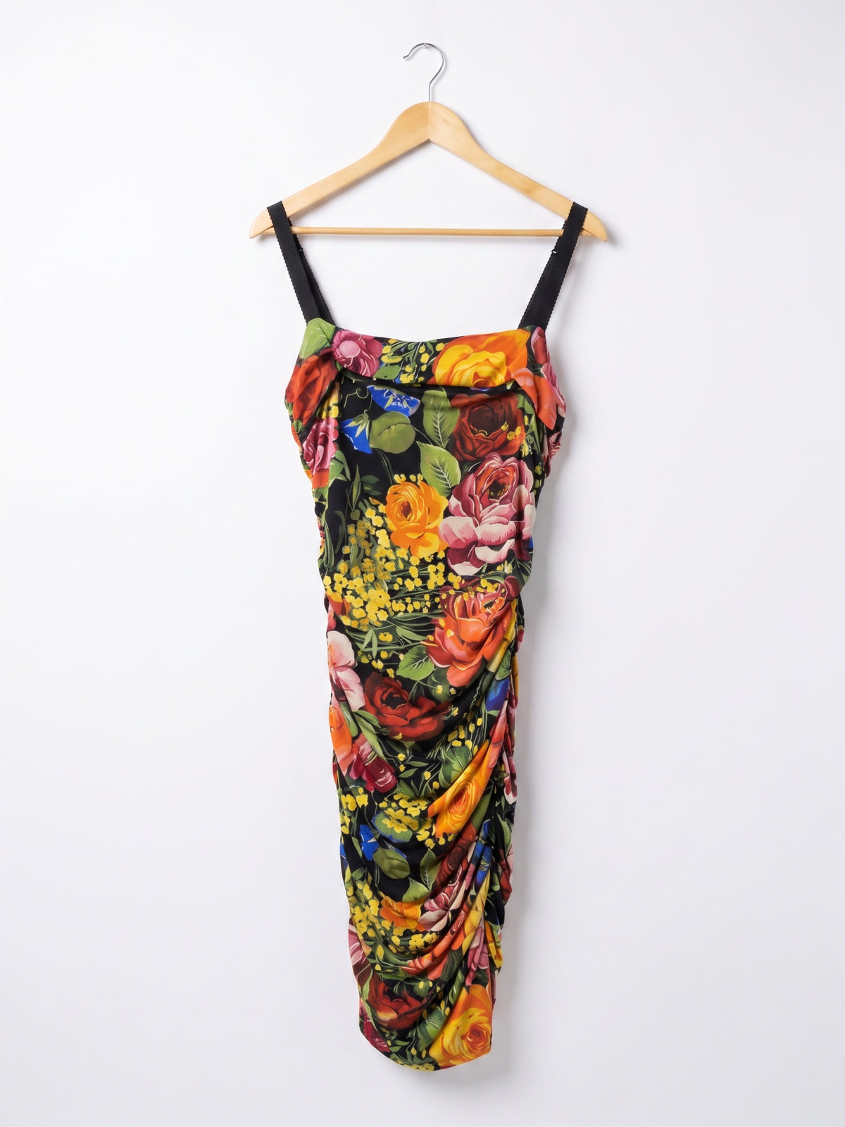 Dolce & Gabbana Black Floral Bodycon Dress XL