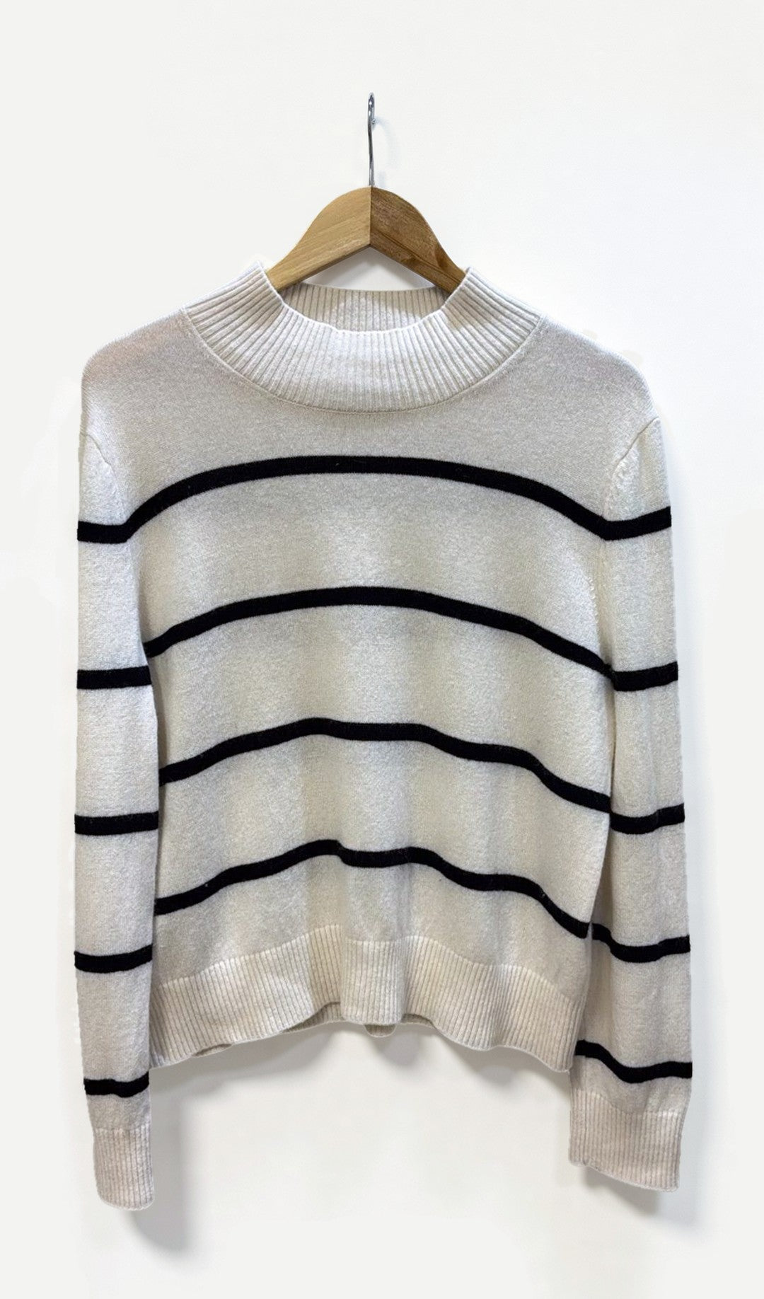 Saba White Black Striped Sweater XL
