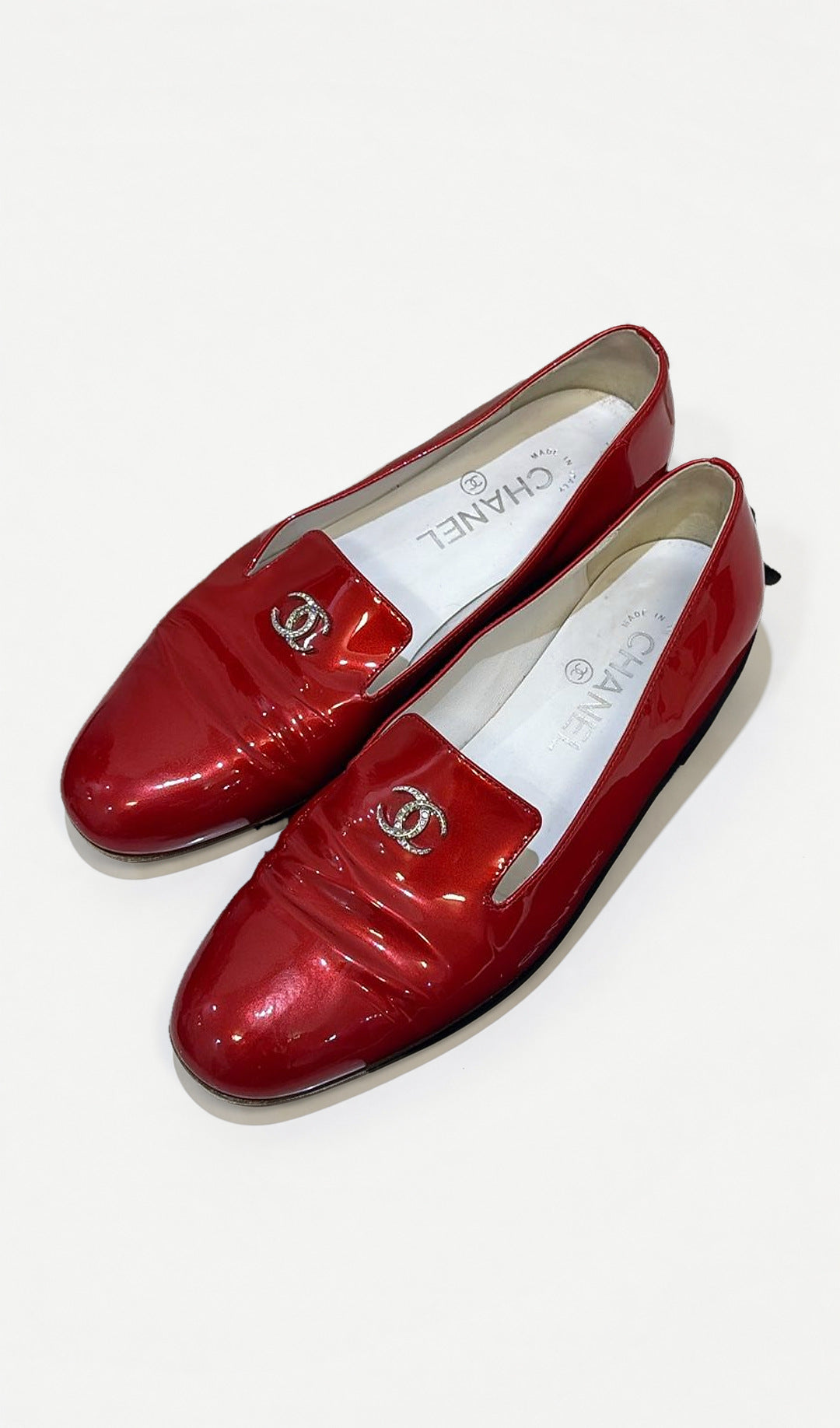 Chanel Red Loafers 37.5 WDB