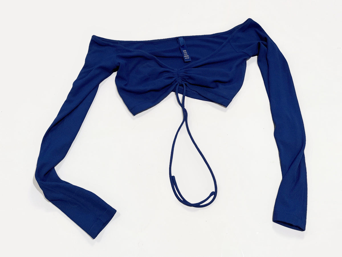 Skims Dark Blue Crop Top S