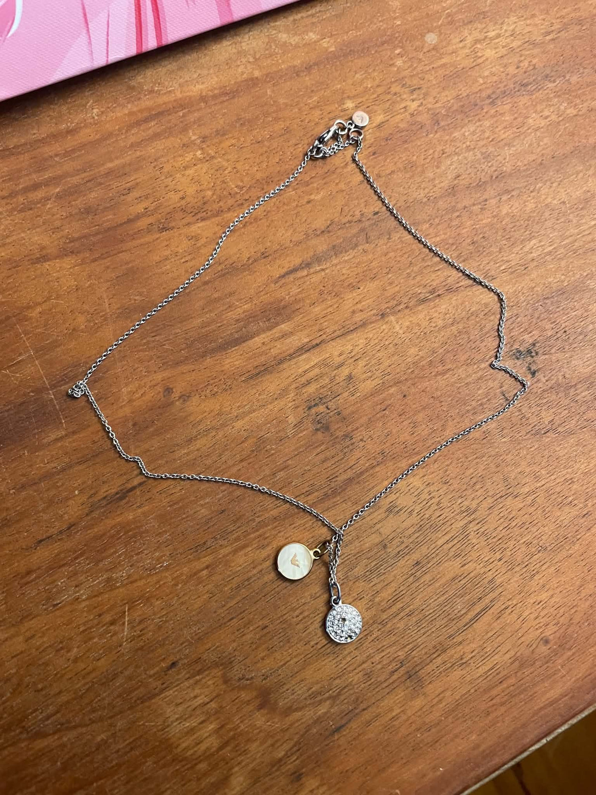 Emporio Armani Silver Double Charm Necklace
