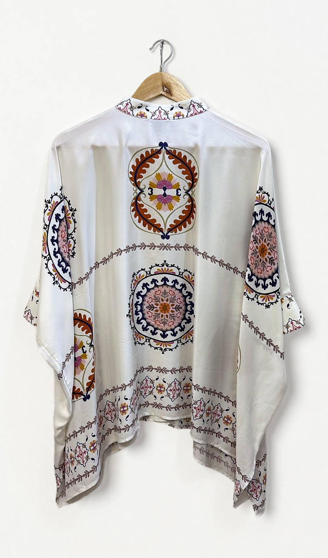 Jade White Patterned Blouse S/M