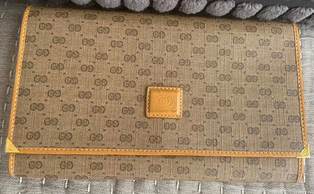 Gucci Brown Micro GG Supreme Wallet