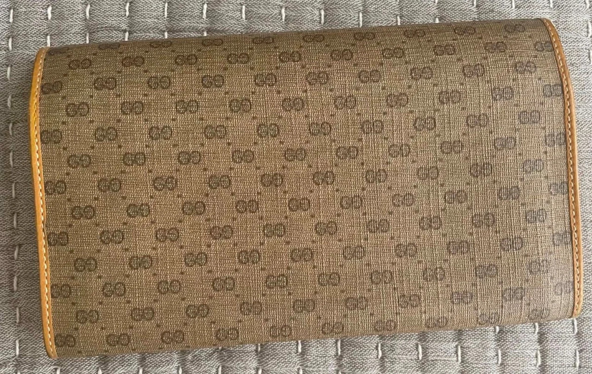 Gucci Brown Micro GG Supreme Wallet