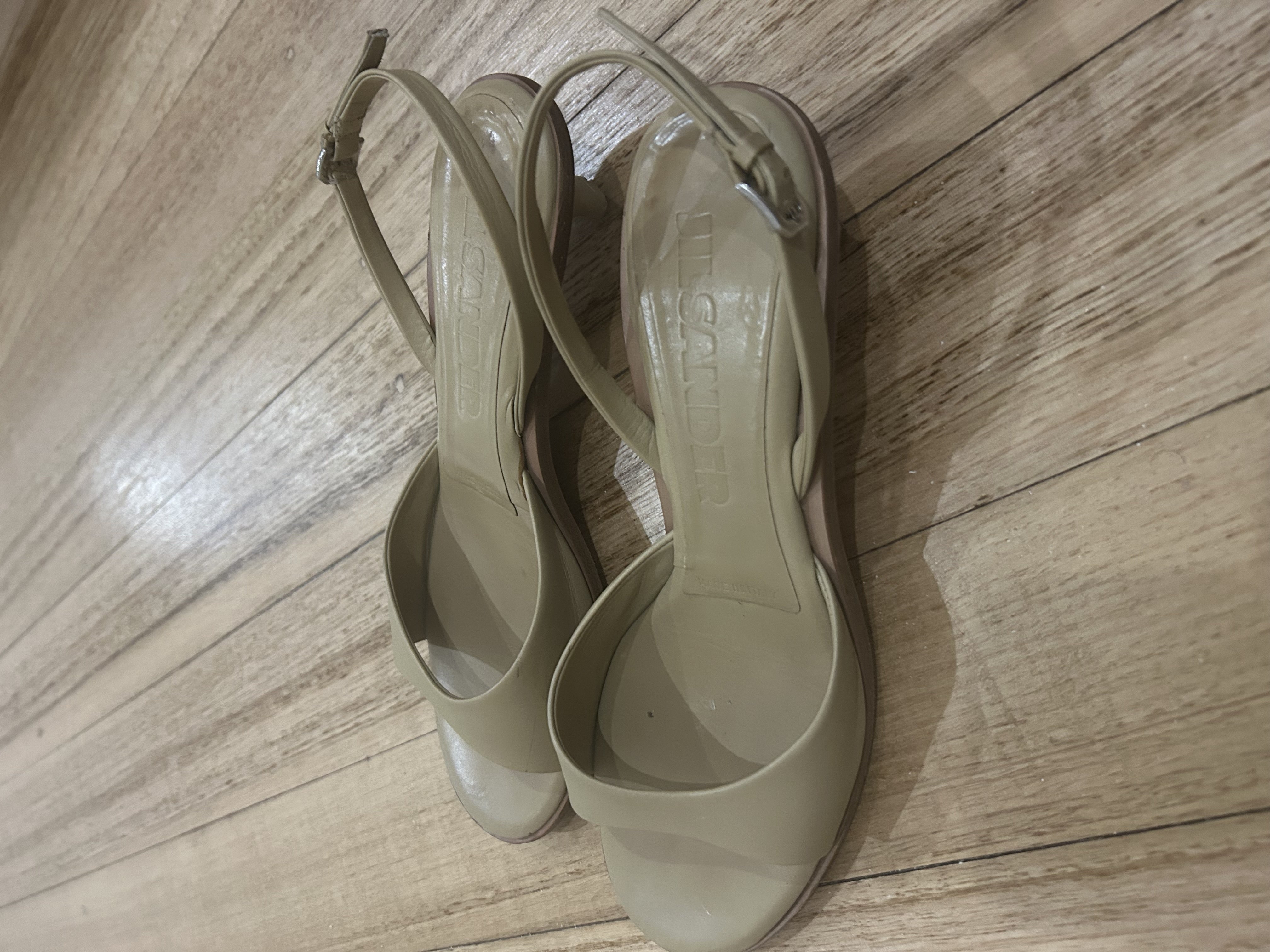 Jil Sander Beige Slingback Sandals 38