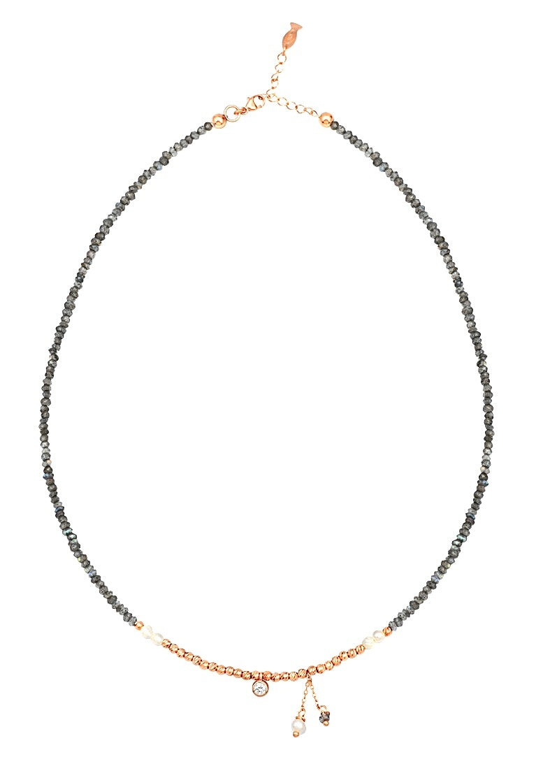 Kurshuni Lueur Gold Necklace with Stones
