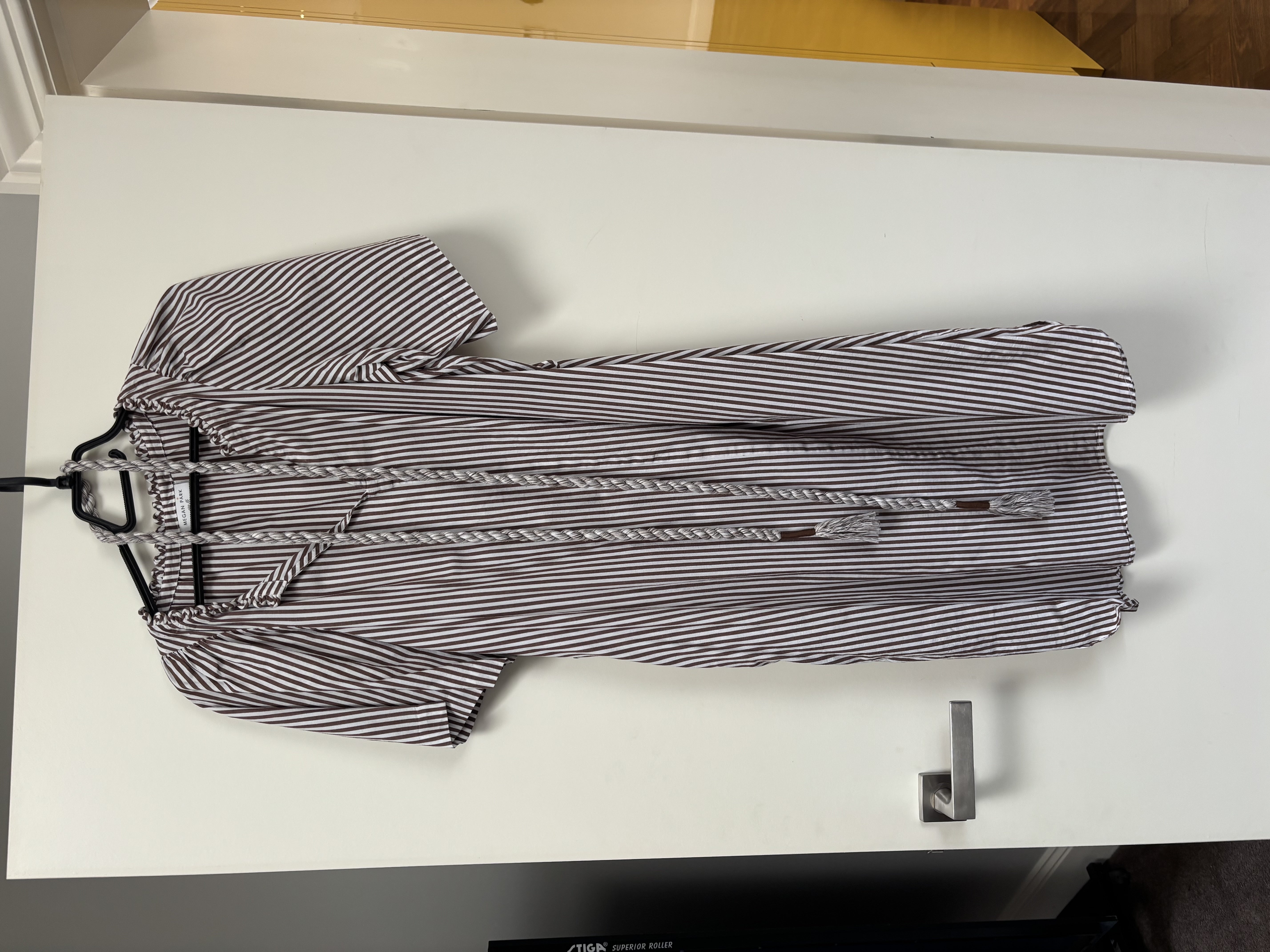 Megan Park Brown & White Striped Dress M