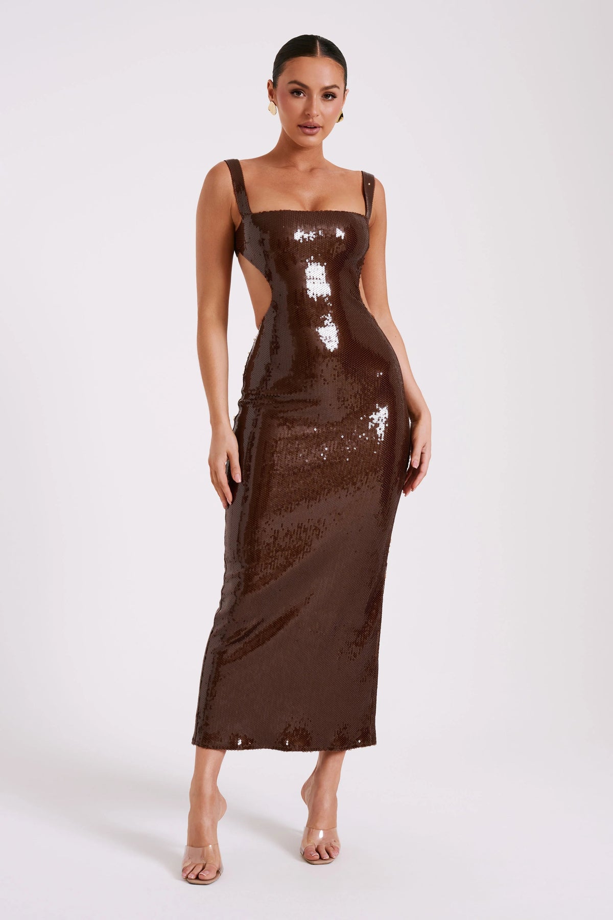 Meshki Brown Maxi Dress XS