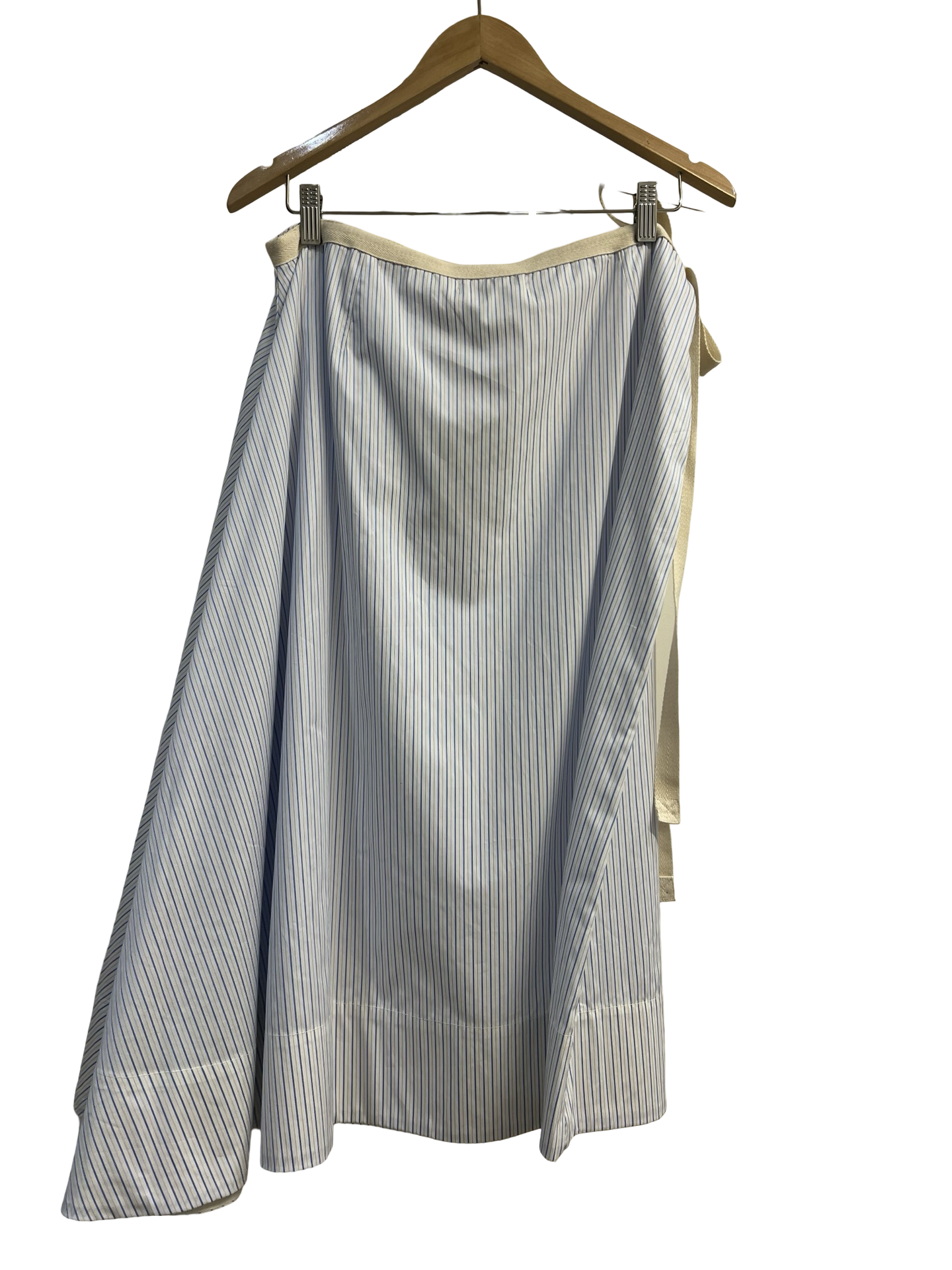 Lee Mathews Blu/Wte Stripe Skirt 4 NWT