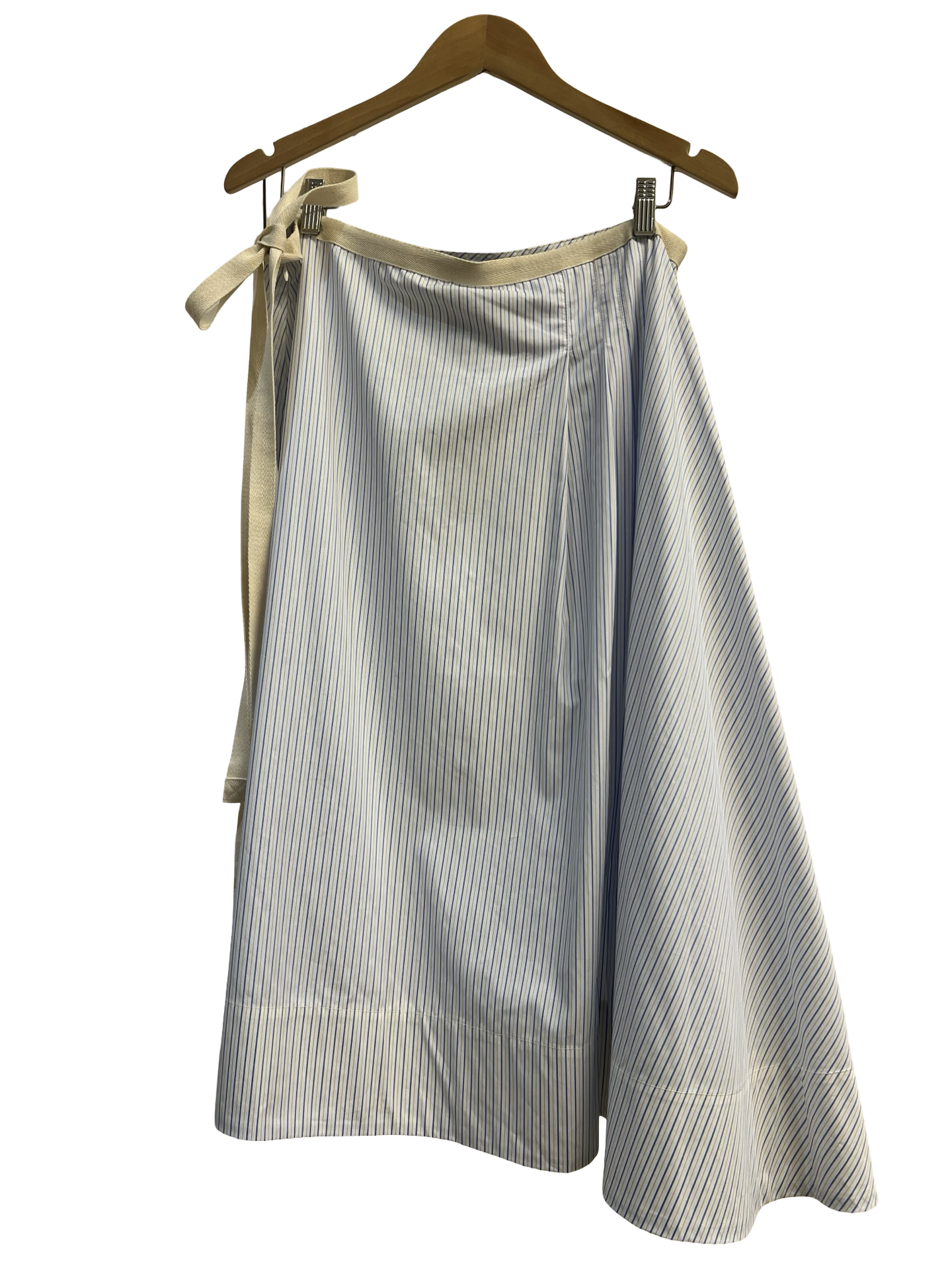 Lee Mathews Blu/Wte Stripe Skirt 4 NWT