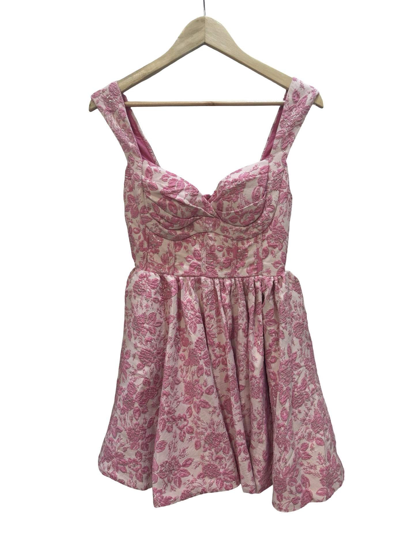 Mable Pink Floral Suspender Dress S