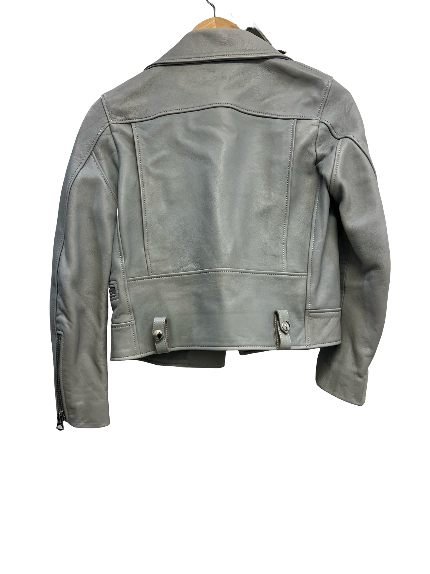 Acne Studios Grey Leather Jacket 32 As Is