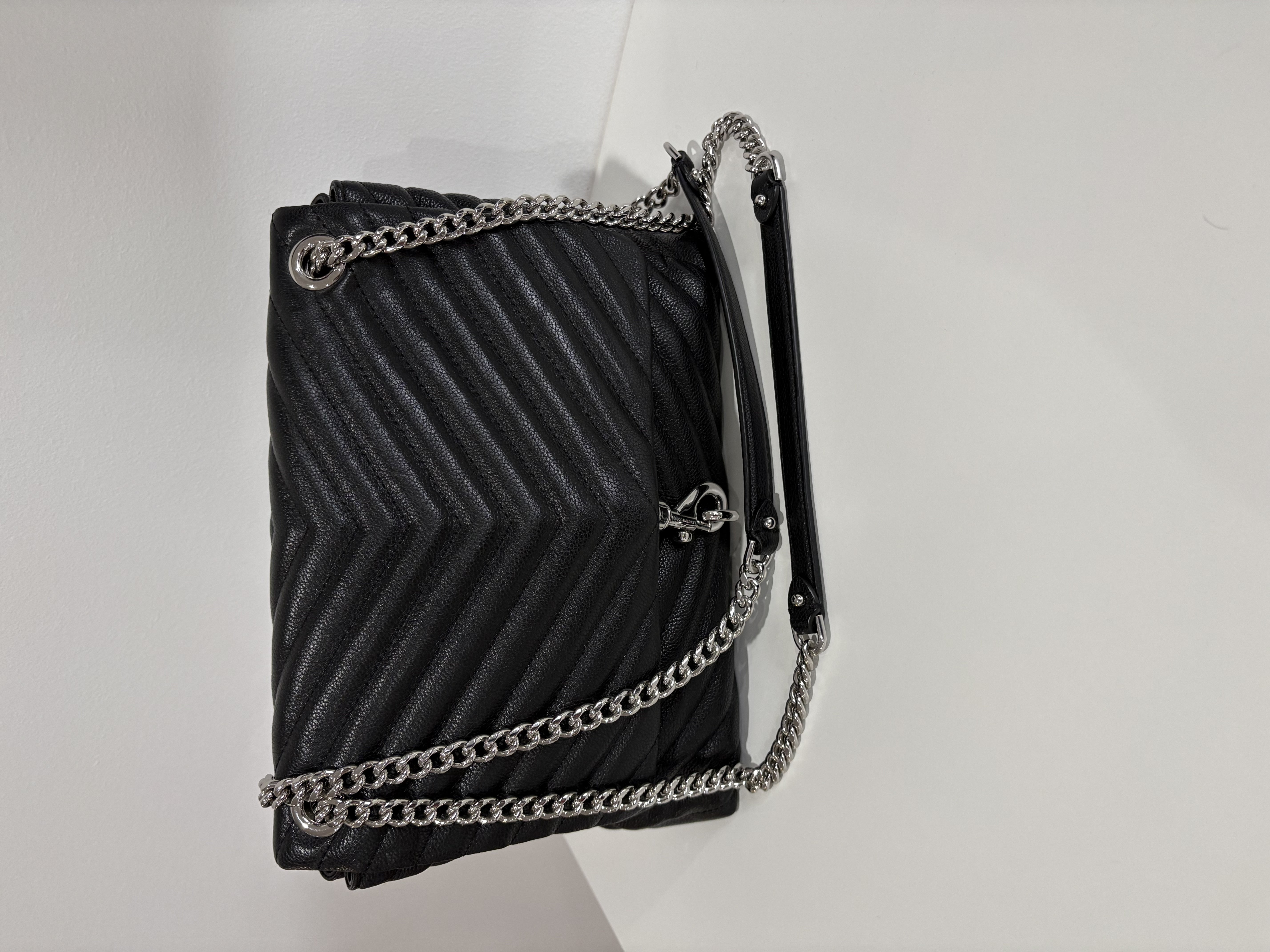 Rebecca Minkoff Black Leather Edie Shoulder Bag