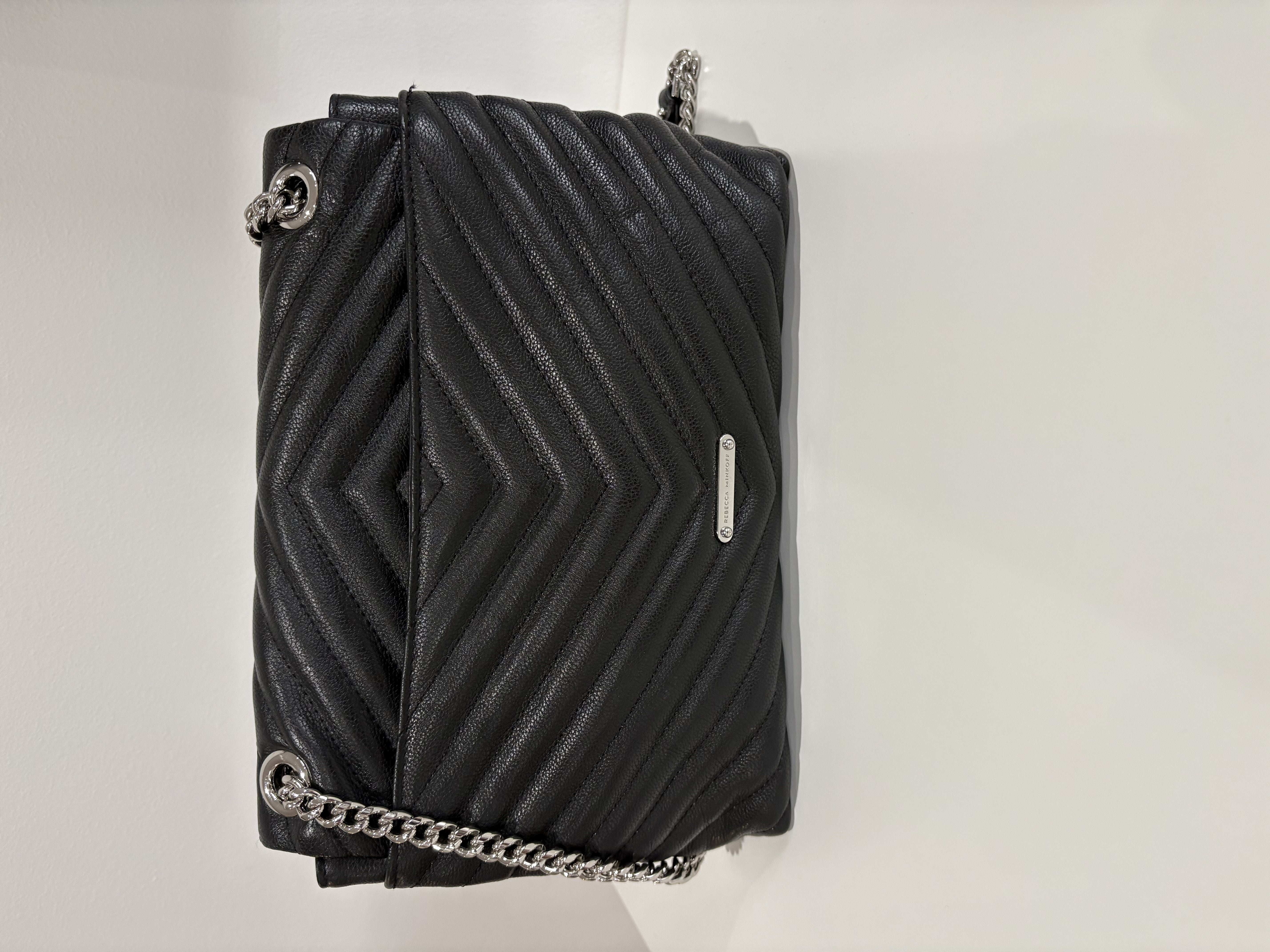 Rebecca Minkoff Black Leather Edie Shoulder Bag