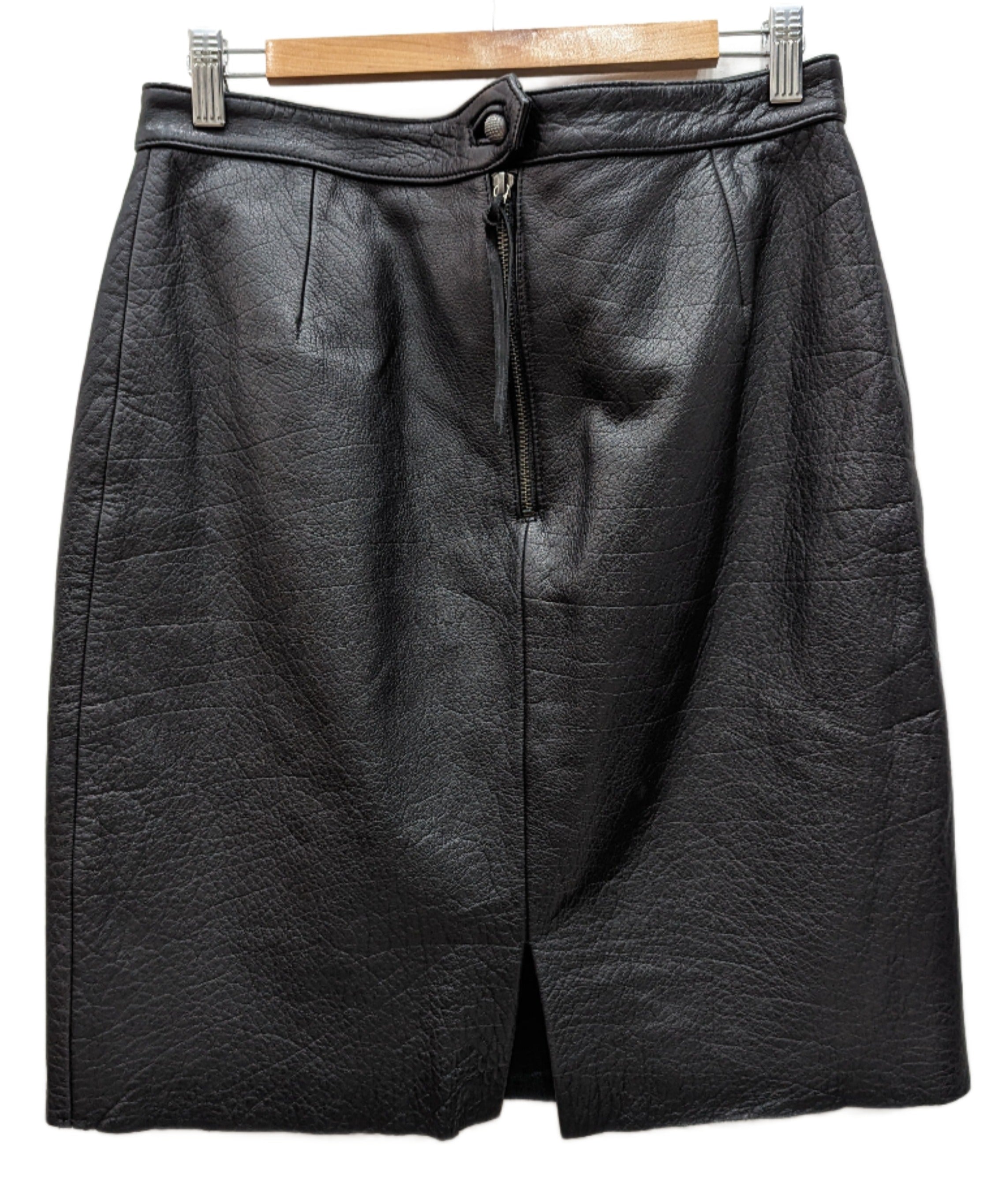 Aje Black Leather Mini Skirt