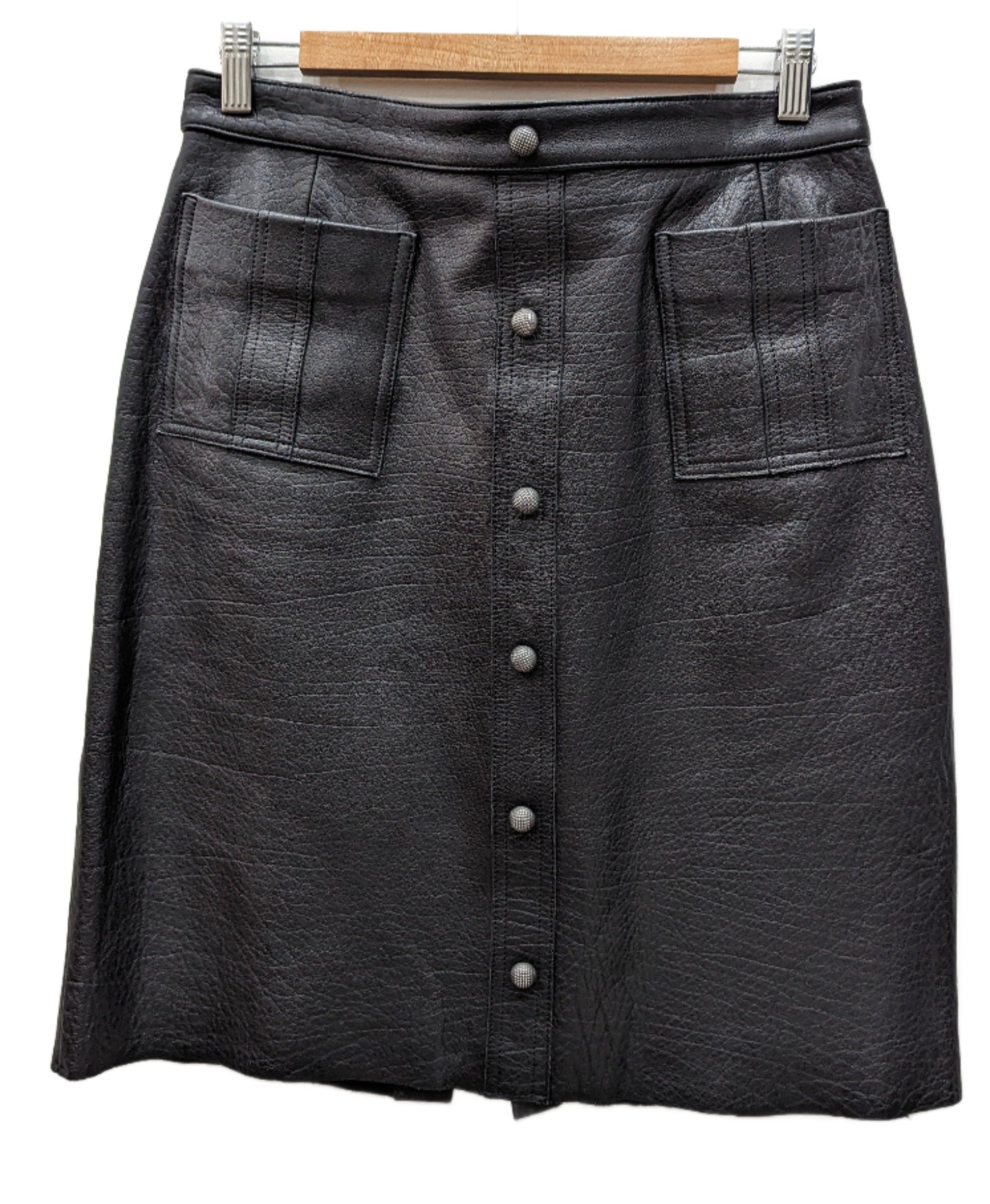 Aje Black Leather Mini Skirt