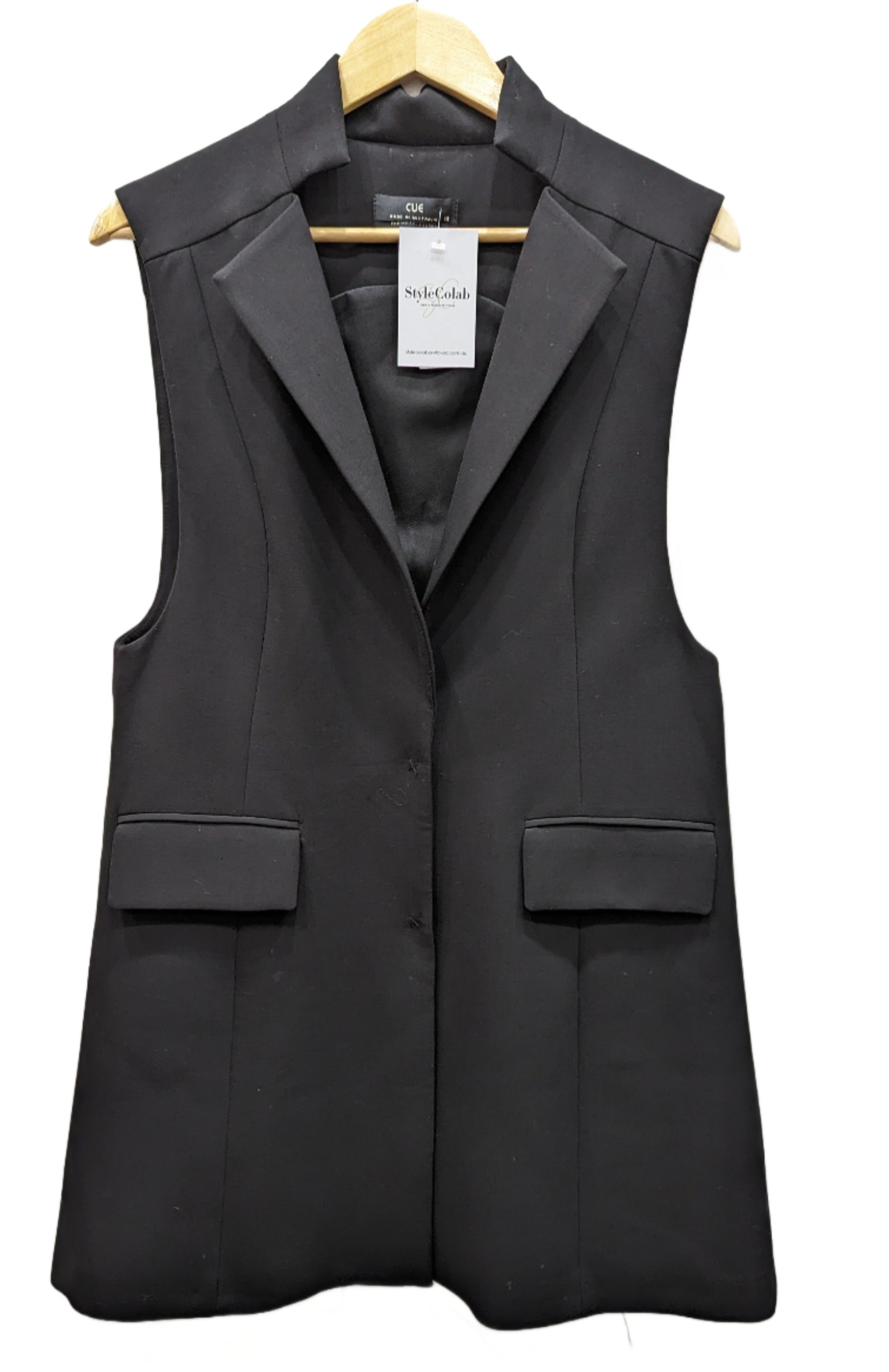 Cue Black Oversized Vest