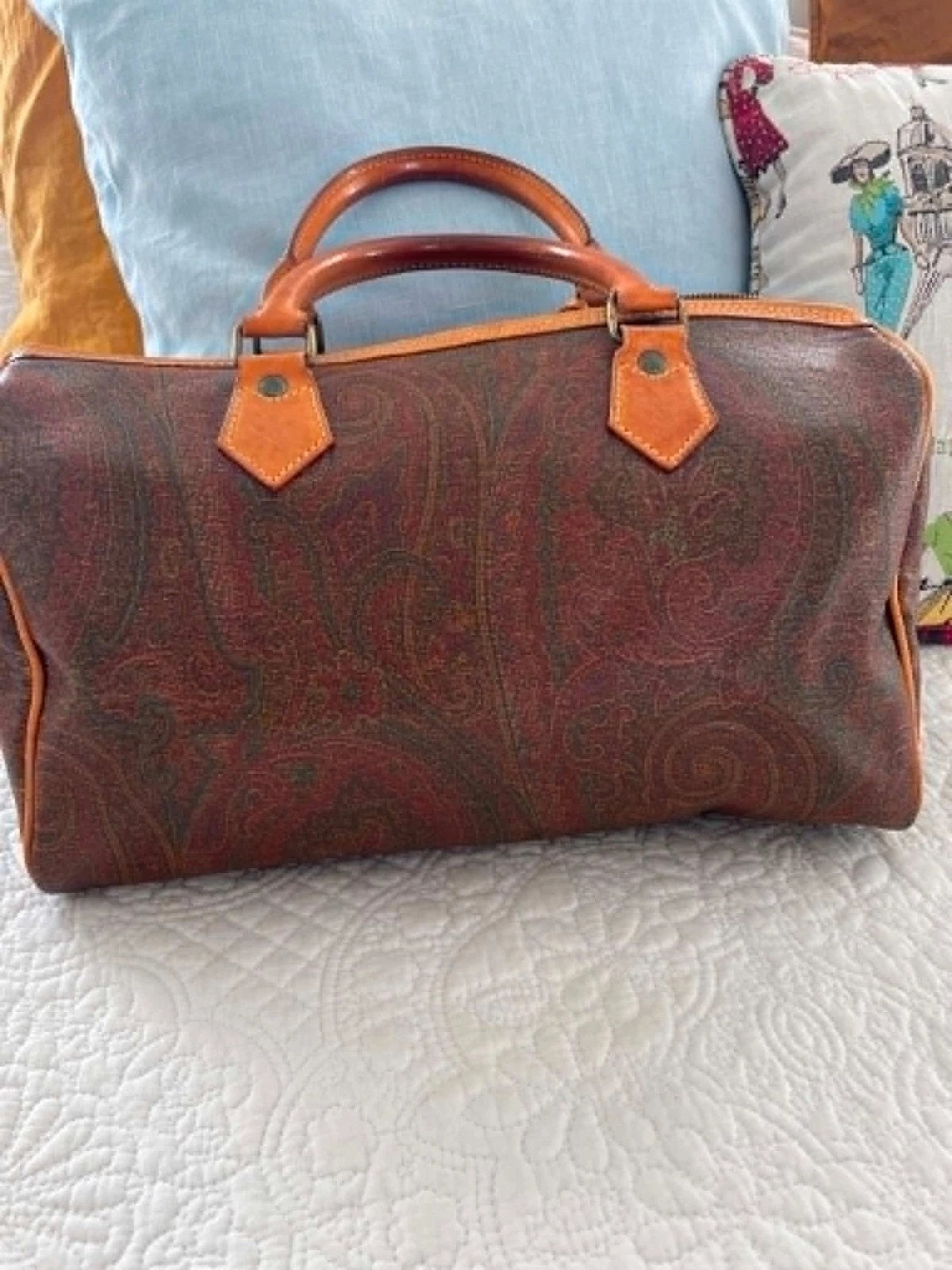 Etro Brown Paisley Boston Bag 30